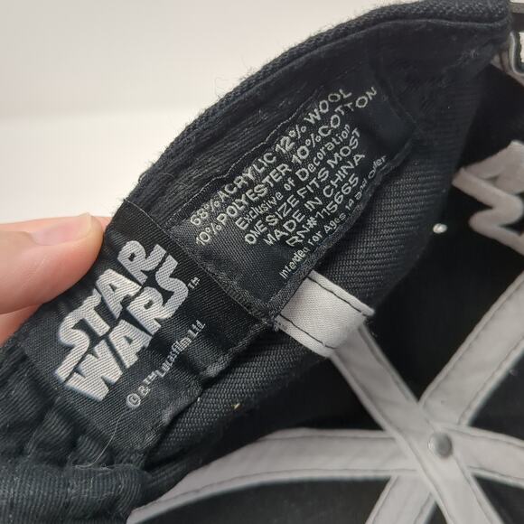 Star Wars Snapback Cap Black One Size Adjustable Embroidered Vented Holes - Picture 9 of 9